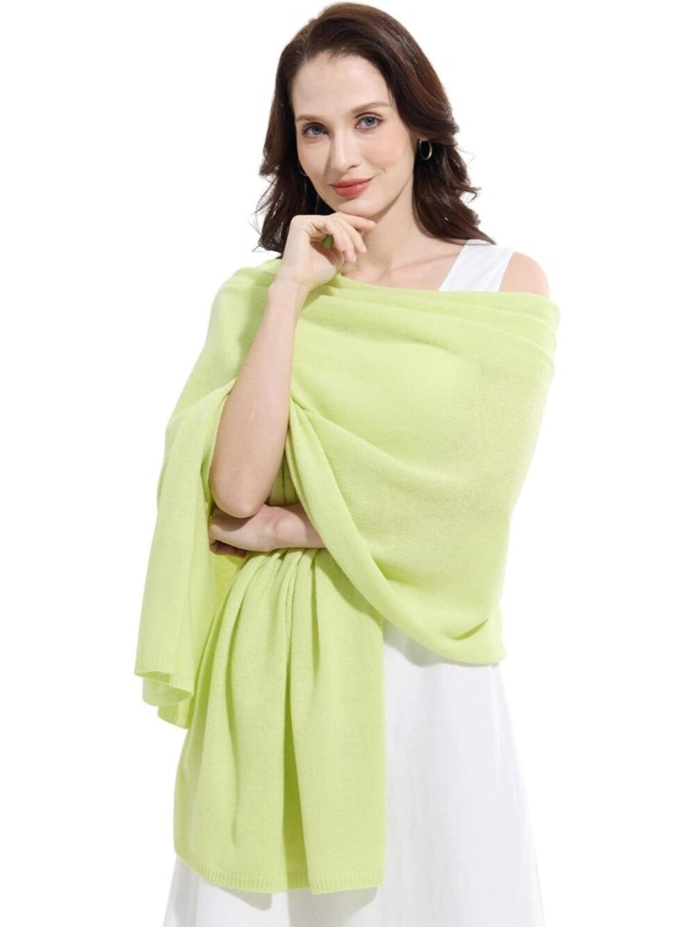 〽️Women's Cashmere Shawl Green Wedding Winter Shoulder Classic Wrap 87"x28"